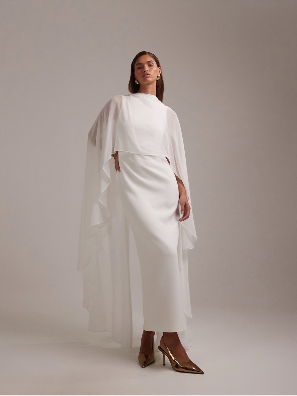 ASOS Design Cape Detail Maxi Dress